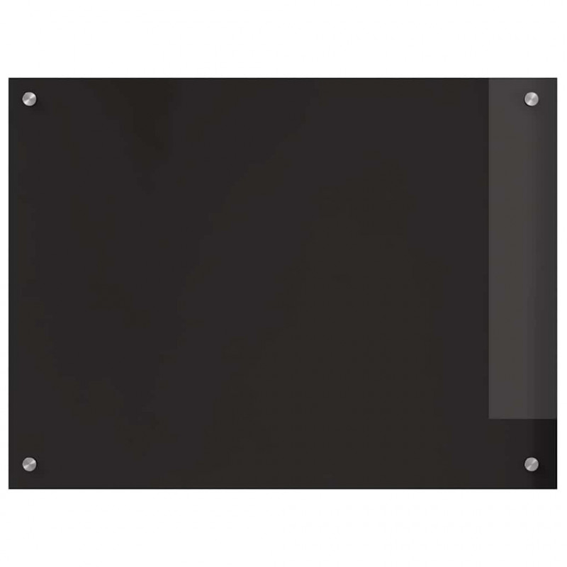 Panel kuchenny 2 pcs Czarny 80 x 60 cm szkło hartowane