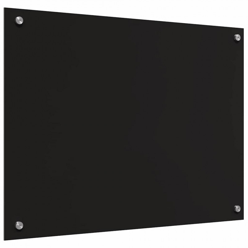 Panel kuchenny 2 pcs Czarny 80 x 60 cm szkło hartowane