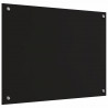 Panel kuchenny 2 pcs Czarny 80 x 60 cm szkło hartowane