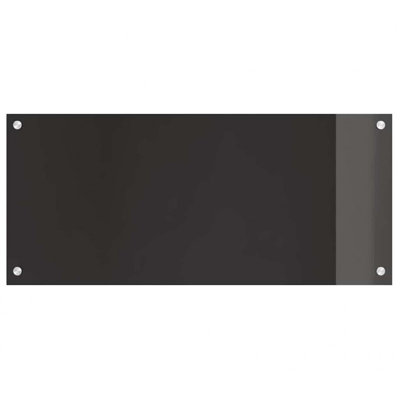 Panel kuchenny 2 pcs Czarny 90 x 40 cm szkło hartowane