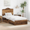 Ramka łóżka Stare drewno 90 x 190 cm Materiał drewnopochodny