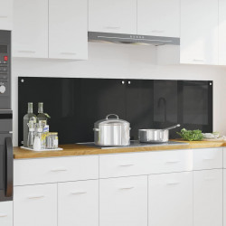 Panel kuchenny 2 pcs Czarny 90 x 50 cm szkło hartowane