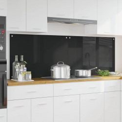 Panel kuchenny 2 pcs Czarny 90 x 60 cm szkło hartowane