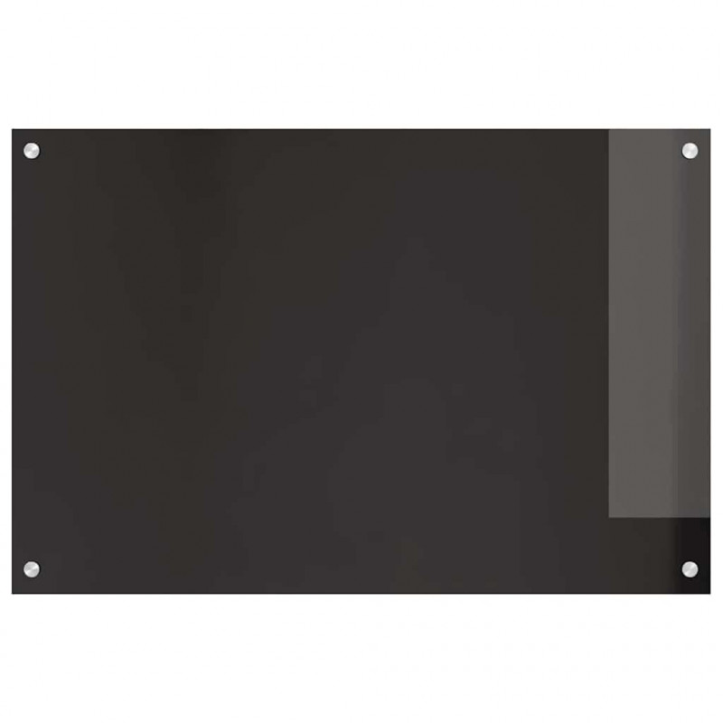 Panel kuchenny 2 pcs Czarny 90 x 60 cm szkło hartowane