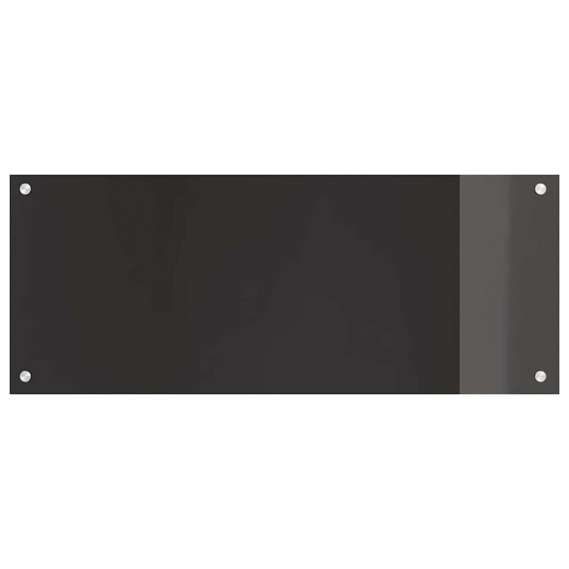 Panel kuchenny 2 pcs Czarny 100 x 40 cm szkło hartowane