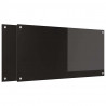 Panel kuchenny 2 pcs Czarny 100 x 50 cm szkło hartowane
