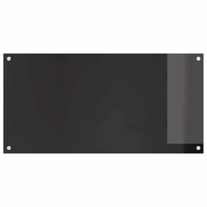 Panel kuchenny 2 pcs Czarny 100 x 50 cm szkło hartowane