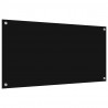 Panel kuchenny 2 pcs Czarny 100 x 50 cm szkło hartowane