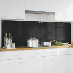 Panel kuchenny 2 pcs Czarny 100 x 60 cm szkło hartowane