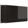 Panel kuchenny 2 pcs Czarny 100 x 60 cm szkło hartowane