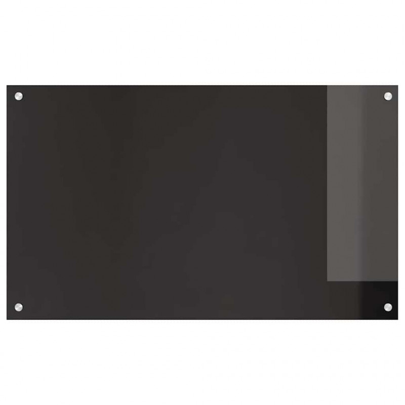 Panel kuchenny 2 pcs Czarny 100 x 60 cm szkło hartowane