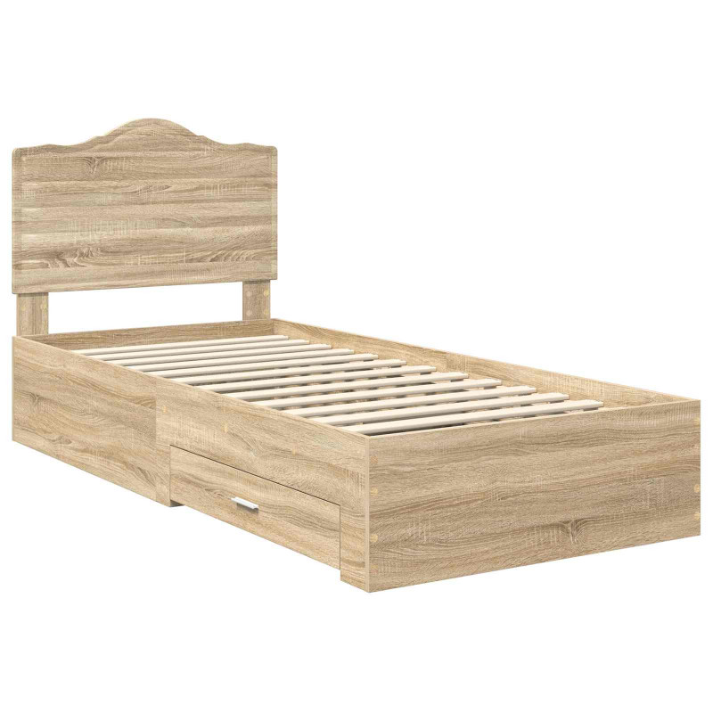 Ramka łóżka Dąb Sonoma 70 x 190 cm Materiał drewnopochodny