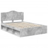 Ramka łóżka Betonowy 140 x 190 cm Lite drewno sosnowe