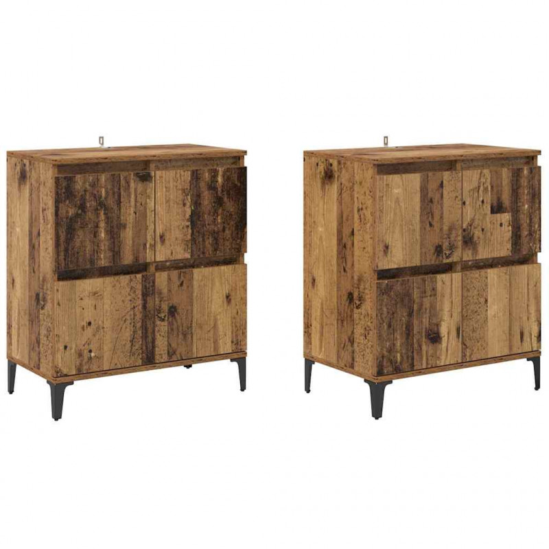 Komody 2 pcs Stare drewno 60 x 35 x 70 cm