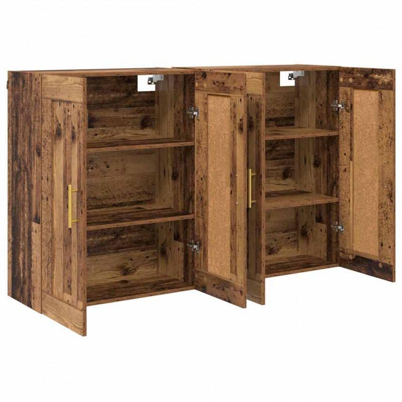 Szafka wisząca 2 pcs Stare drewno 69,5 x 34 x 90 cm