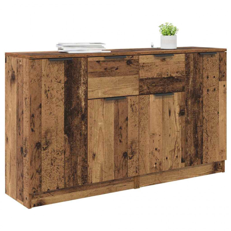 Komody z szufladą 2 pcs Stare drewno 60 x 30 x 70 cm