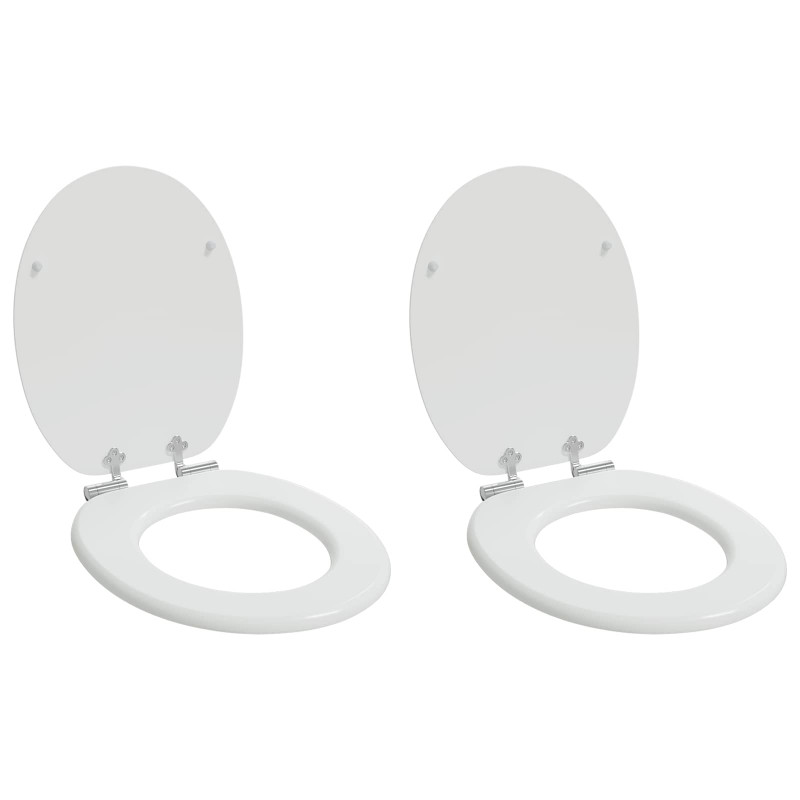 Deska toaletowa z samoodblokowaniem 2 pcs Biały 44 x 38 cm