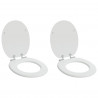 Deska toaletowa z samoodblokowaniem 2 pcs Biały 44 x 38 cm