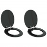 Deska toaletowa z samoodblokowaniem 2 pcs Czarny 44 x 38 cm
