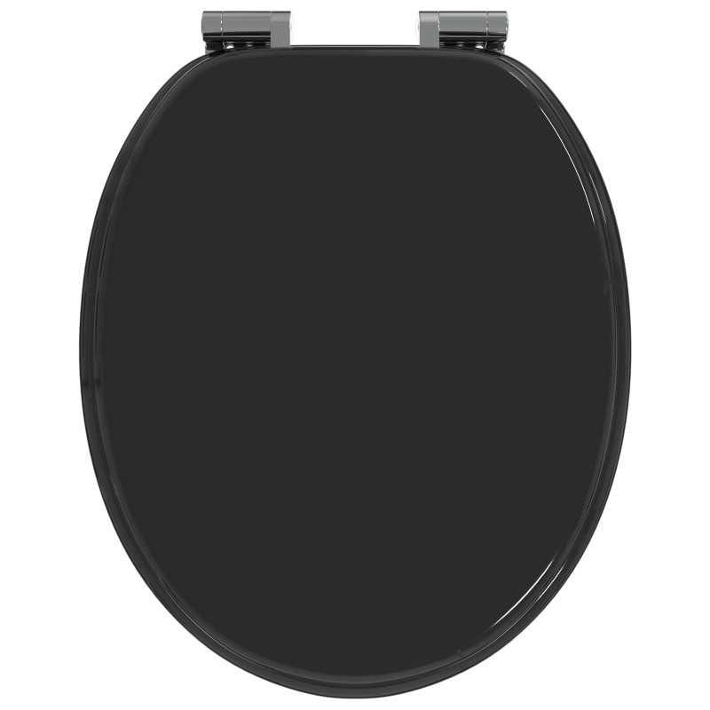 Deska toaletowa z samoodblokowaniem 2 pcs Czarny 44 x 38 cm