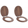 Deska toaletowa z samoodblokowaniem 2 pcs Brązowy 44 x 38 cm
