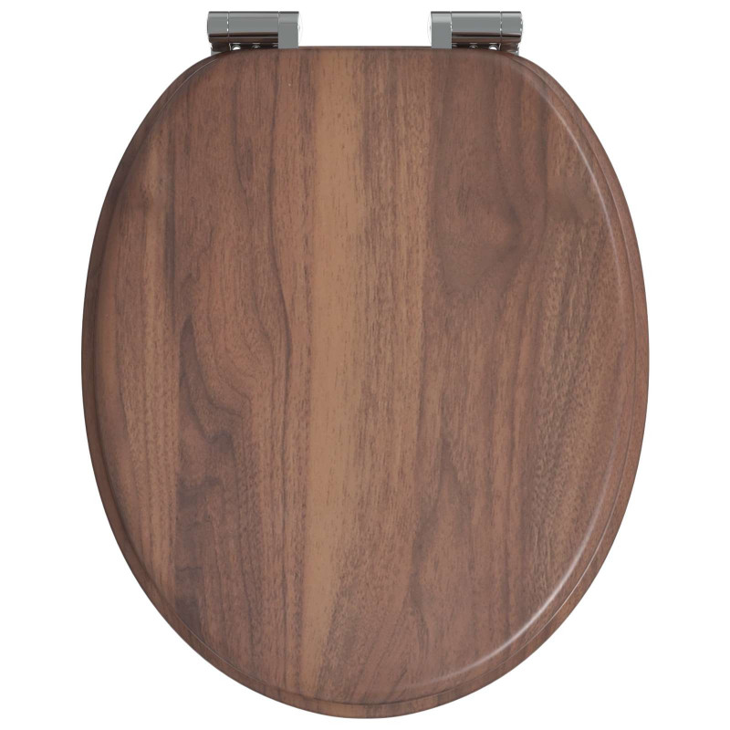 Deska toaletowa z samoodblokowaniem 2 pcs Brązowy 44 x 38 cm