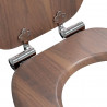 Deska toaletowa z samoodblokowaniem 2 pcs Brązowy 44 x 38 cm