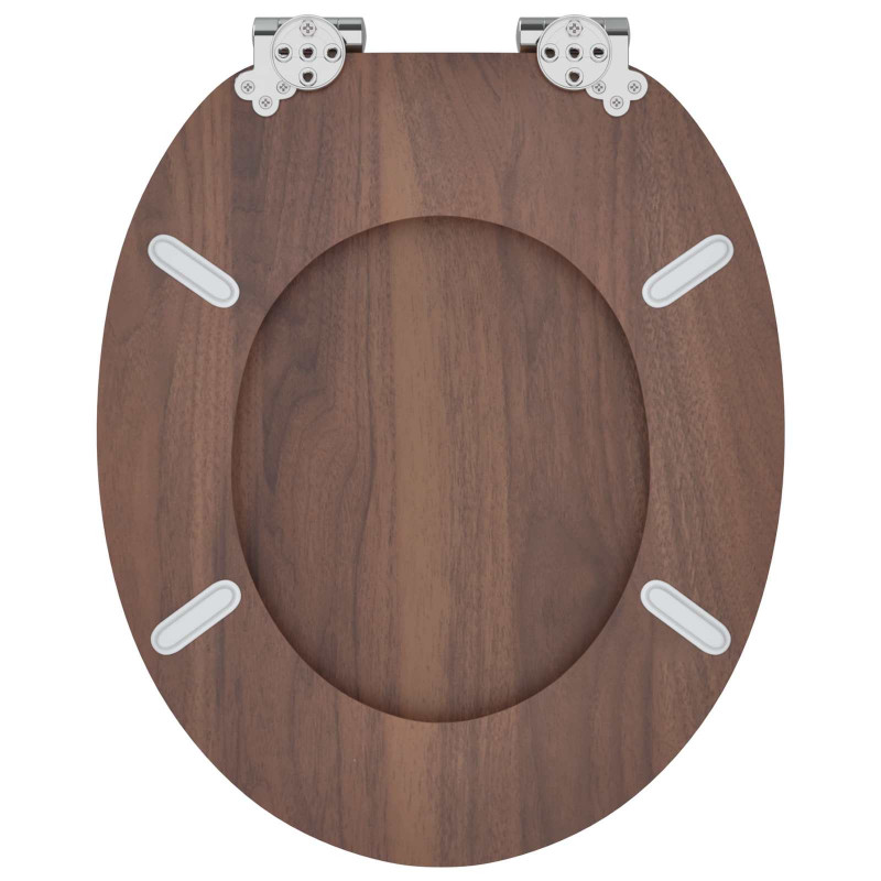 Deska toaletowa z samoodblokowaniem 2 pcs Brązowy 44 x 38 cm