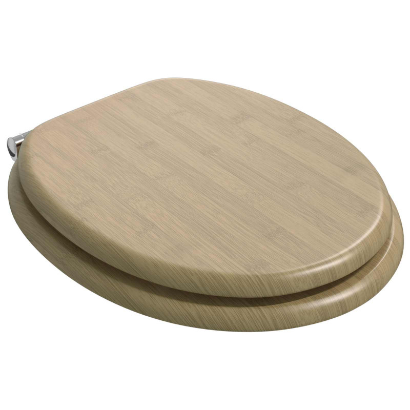 Deska toaletowa z samoodblokowaniem 2 pcs Jasny kolor bambusa