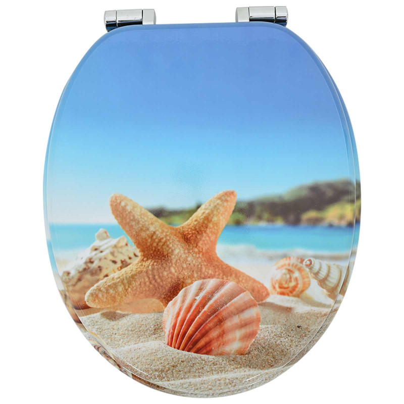Deska toaletowa z samoodblokowaniem 2 pcs Muszelka morska