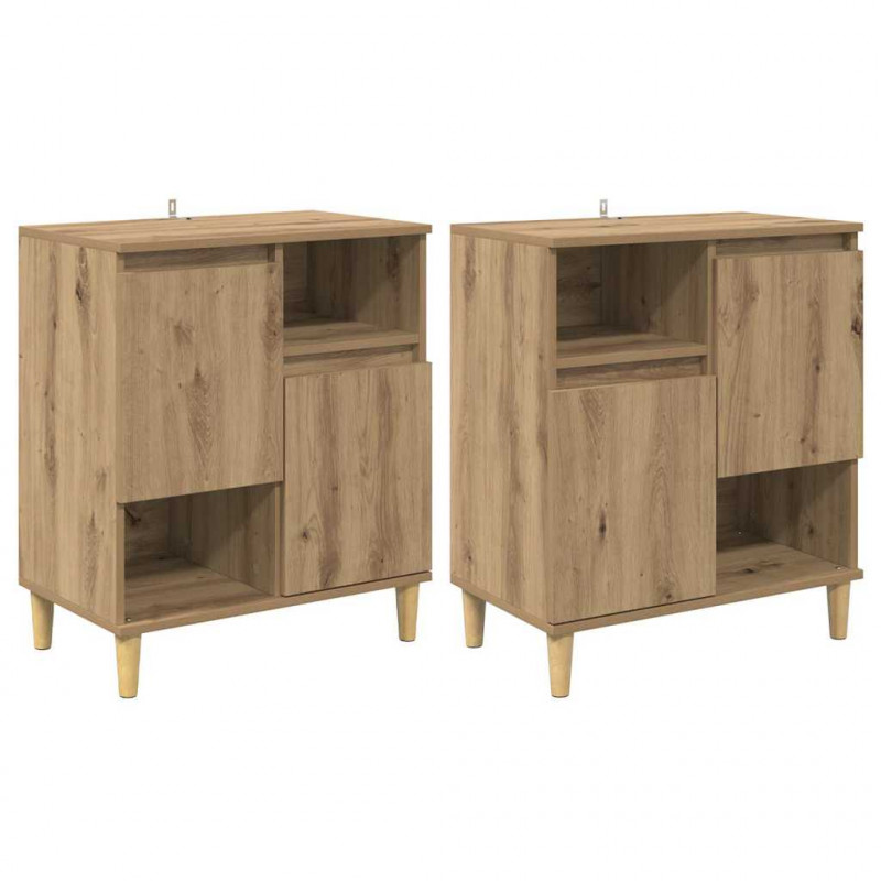 Komody 2 pcs Dąb rzemieślniczy 60 x 35 x 70 cm