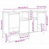 Komody 2 pcs Dąb rzemieślniczy 60 x 35 x 70 cm