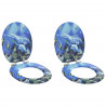 Deska toaletowa z samoodblokowaniem 2 pcs Niebieski 44 x 38 cm