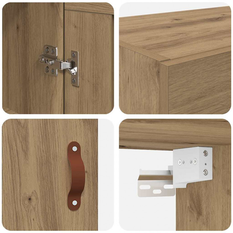 Szafka wisząca 2 pcs Dąb rzemieślniczy 69,5 x 34 x 90 cm