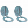 Deska toaletowa z samoodblokowaniem 2 pcs Niebieski 44 x 38 cm
