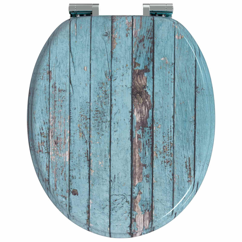 Deska toaletowa z samoodblokowaniem 2 pcs Niebieski 44 x 38 cm