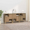 Komody 3 pcs Dąb rzemieślniczy 60 x 35 x 70 cm