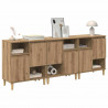 Komody 3 pcs Dąb rzemieślniczy 60 x 35 x 70 cm