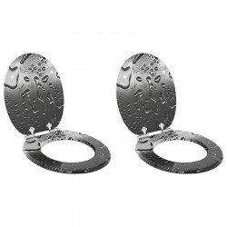 Deska toaletowa z samoodblokowaniem 2 pcs Szary 44 x 38 cm
