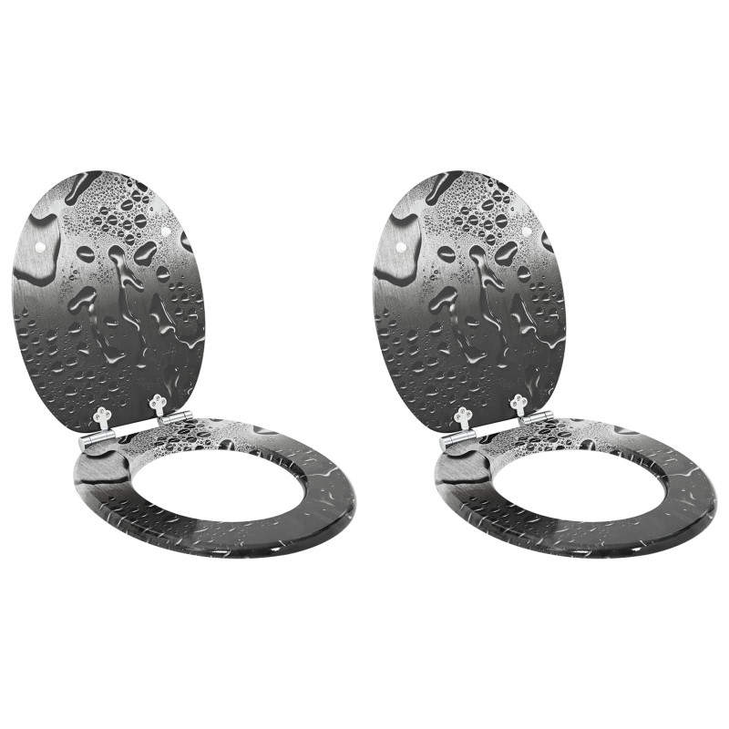 Deska toaletowa z samoodblokowaniem 2 pcs Szary 44 x 38 cm