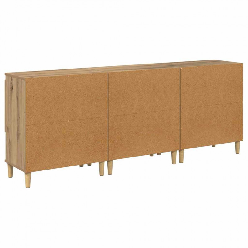 Komody 3 pcs Dąb rzemieślniczy 60 x 35 x 70 cm