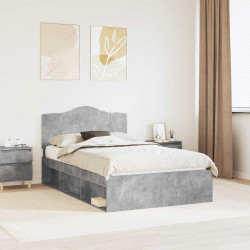 Ramka łóżka Betonowy 120 x 200 cm Lite drewno sosnowe