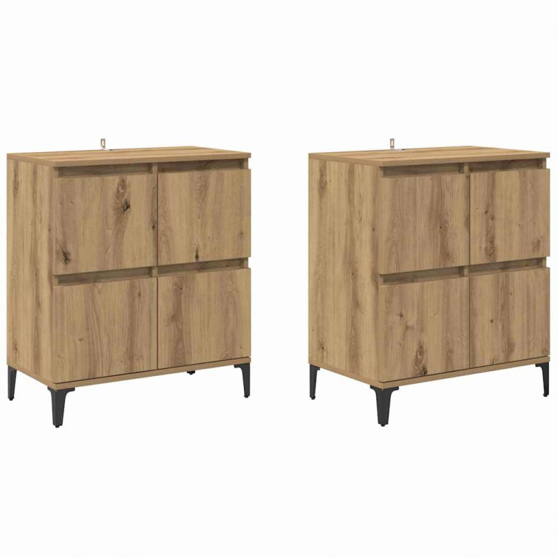 Komody 2 pcs Dąb rzemieślniczy 60 x 35 x 70 cm