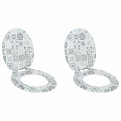 Deska toaletowa z samoodblokowaniem 2 pcs 44 x 38 cm Płyta MDF