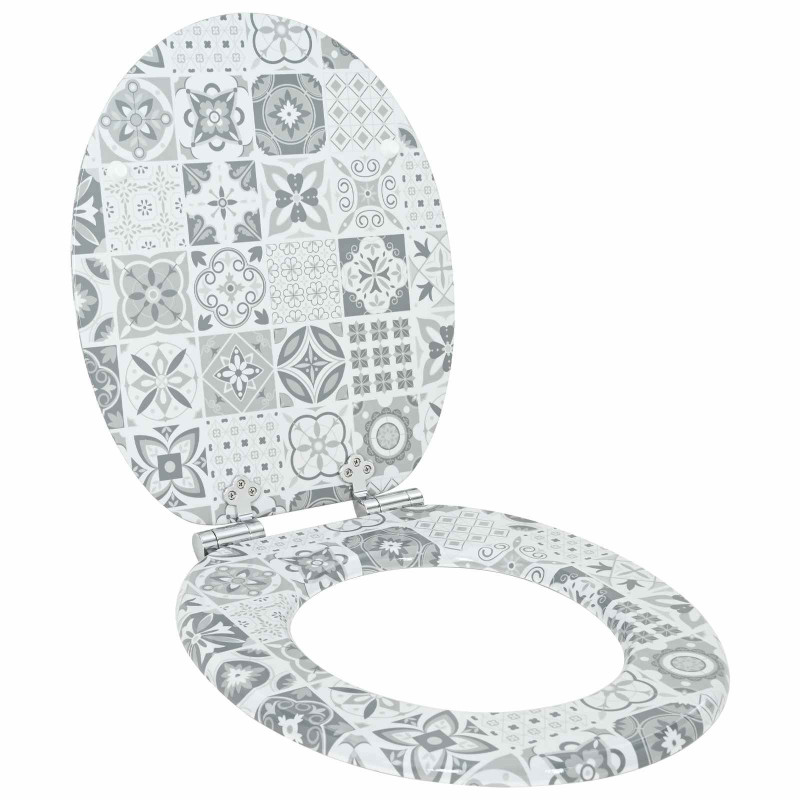 Deska toaletowa z samoodblokowaniem 2 pcs 44 x 38 cm Płyta MDF