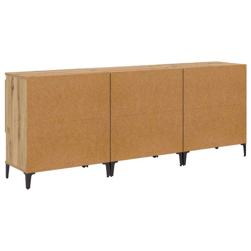 Komody 3 pcs Dąb rzemieślniczy 60 x 35 x 70 cm