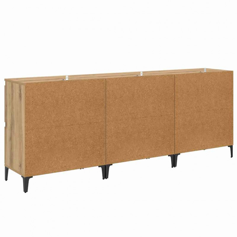 Komody 3 pcs Dąb rzemieślniczy 60 x 35 x 70 cm