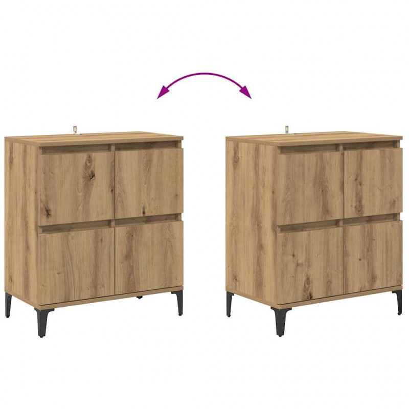 Komody 3 pcs Dąb rzemieślniczy 60 x 35 x 70 cm