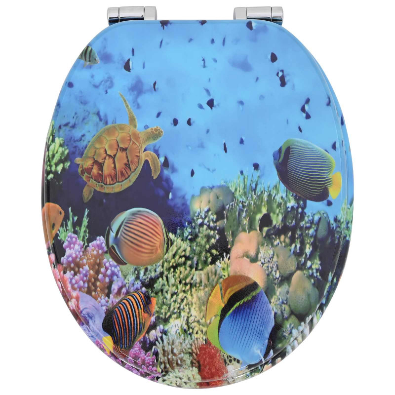 Deska toaletowa z samoodblokowaniem 2 pcs 44 x 38 cm Płyta MDF