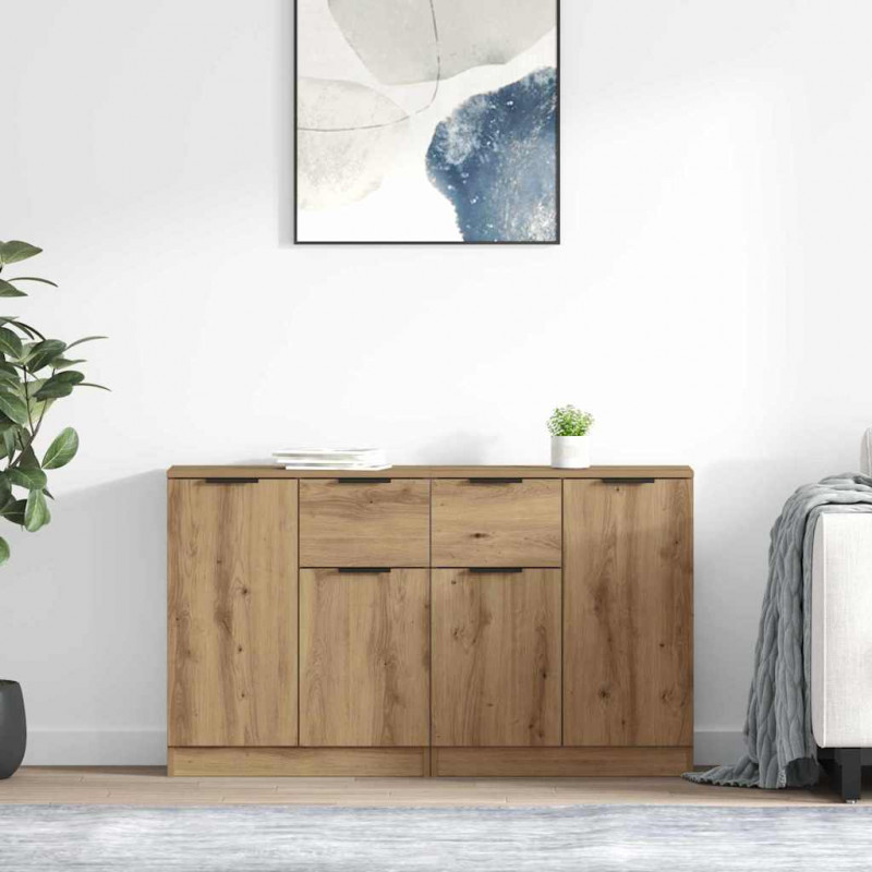 Komody z szufladą 2 pcs Dąb rzemieślniczy 60 x 30 x 70 cm